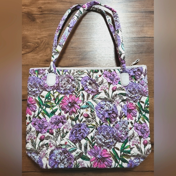VERA BRADLEY Carson North South Tote in Lavender Meadow, NWT - Picture 3 of 14